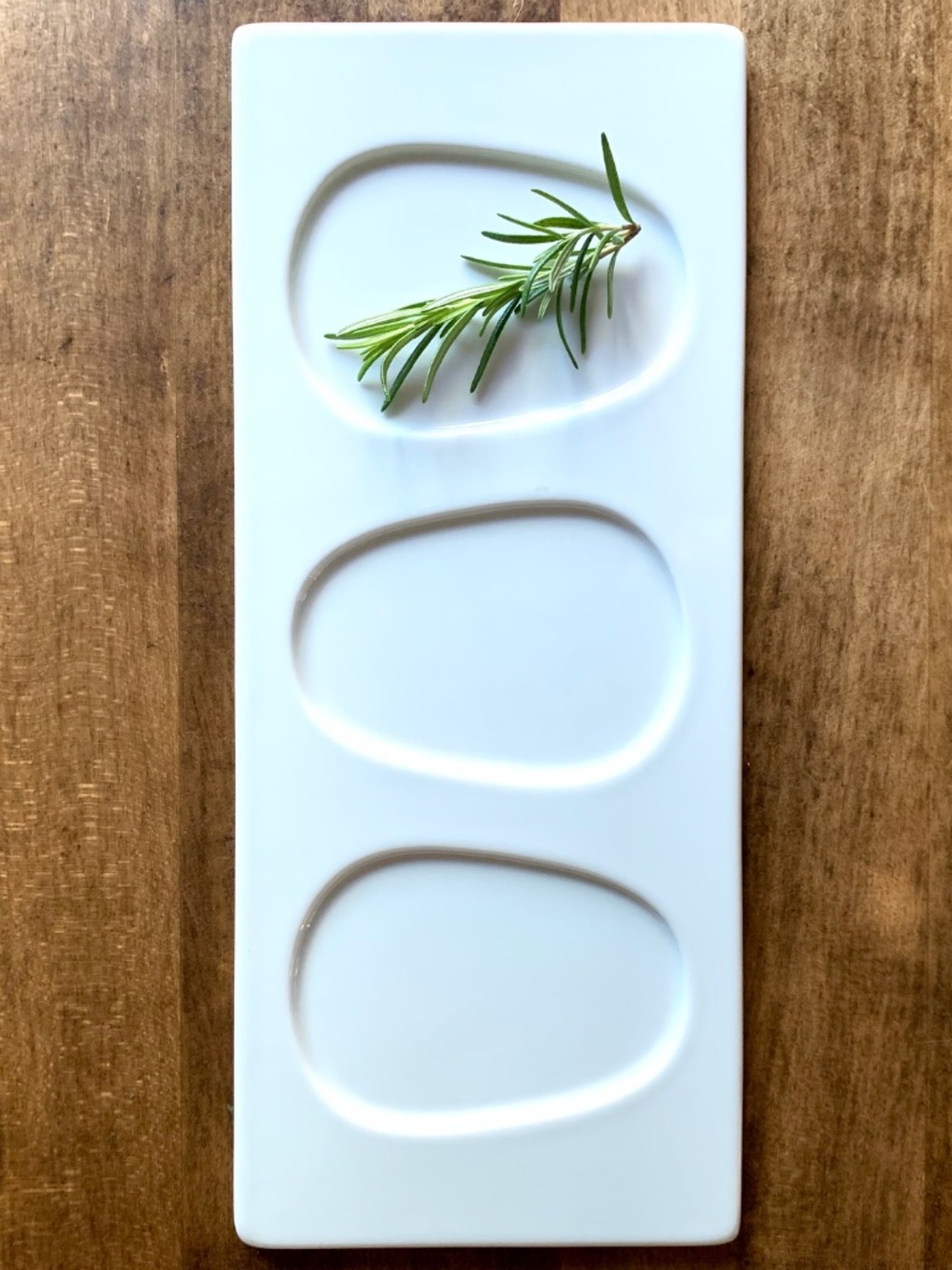 Fortessa "Fortaluxe" 3-Section Rectangular Appetizer Plate | Porcelain